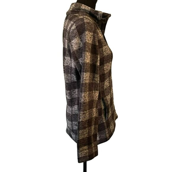 Calvin Klein Women's XS Gingham Black Gray Checker Fleece Zip Up LS Jacket - Picture 3 of 16